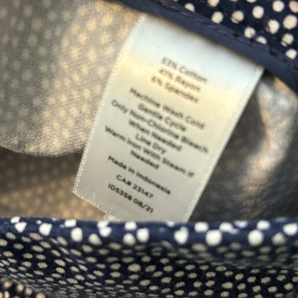 Talbots SZ 16 Chatham Ankle Pants Blue White Polka Dot - Picture 6 of 7